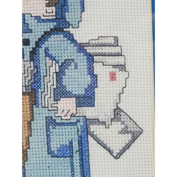Vintage Needlepoint Postman Mail Carrier Love Letters Framed Cross Stitch - Picture 4 of 7